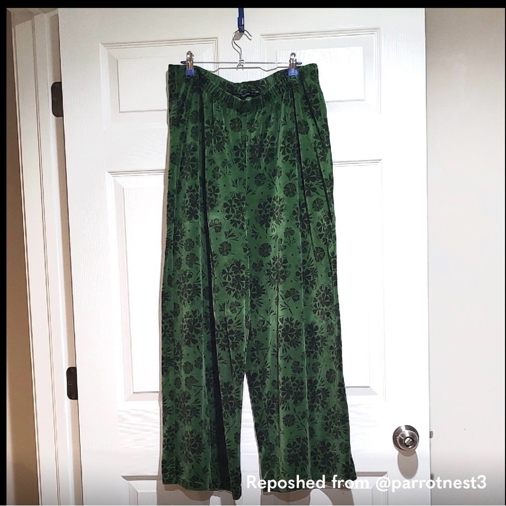 Gudrun Sjoden Green Floral Wide Leg Pants